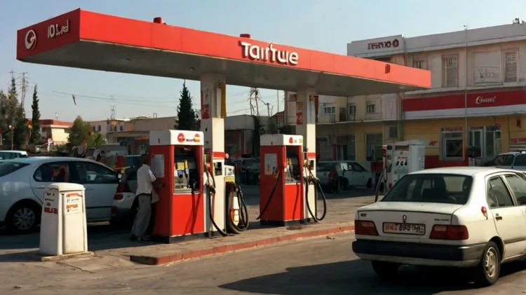 Typical Turkish gas station with attendant pumping fuel