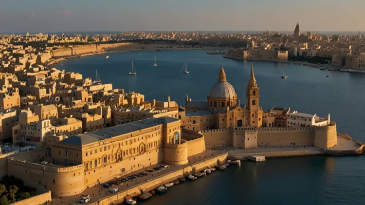Панорама Валлетти, столиці Мальти, з видом на гавань