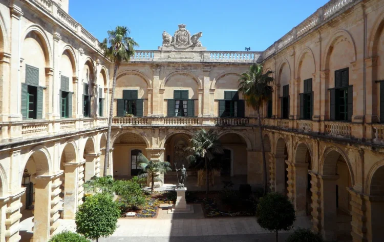 Facade of the Grandmaster's Palace in Valletta, former seat of the Knights of St. John