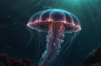 Безсмертна медуза Turritopsis nutricula у природному середовищі, прозоре тіло з червоним шлунком та щупальцями