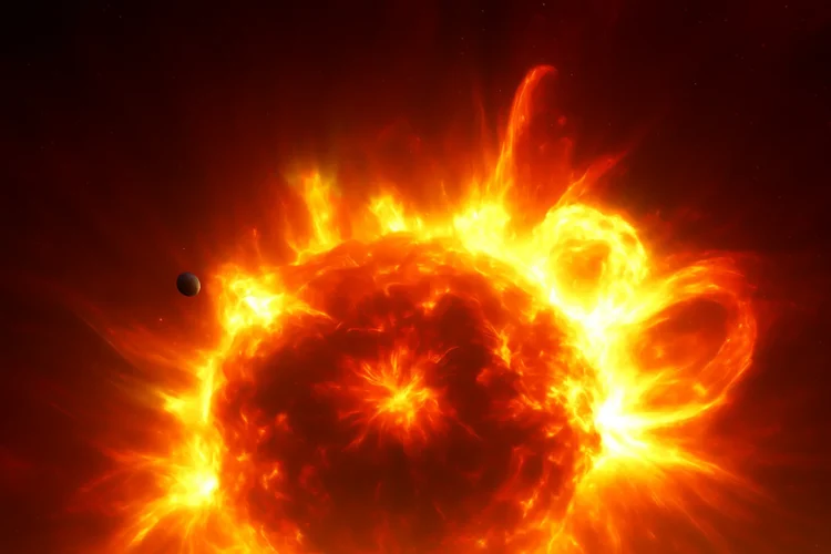 Hypothetical Sun explosion destroying Earth