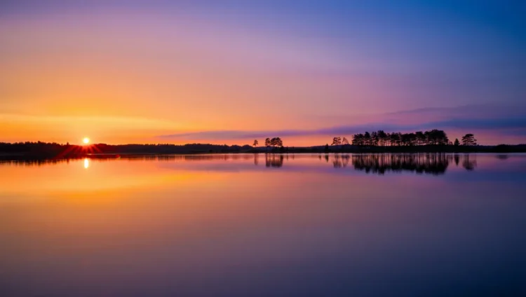 Deep red sunset signaling dry weather ahead