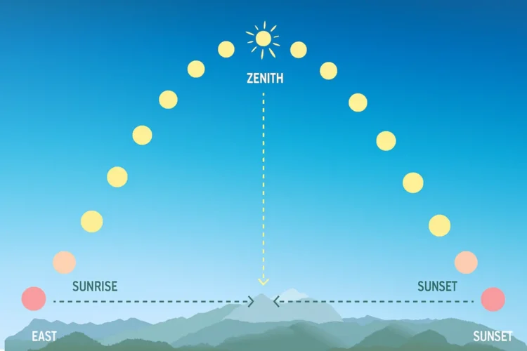 Sun's movement across the sky during the day