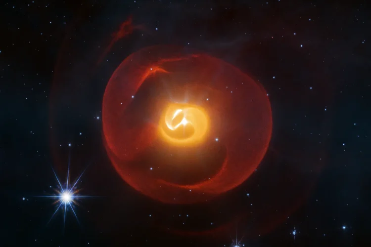 Apep spiral nebula captured by James Webb Telescope
