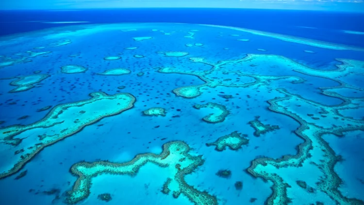 Aerial view of the Great Barrier Reef, Australia