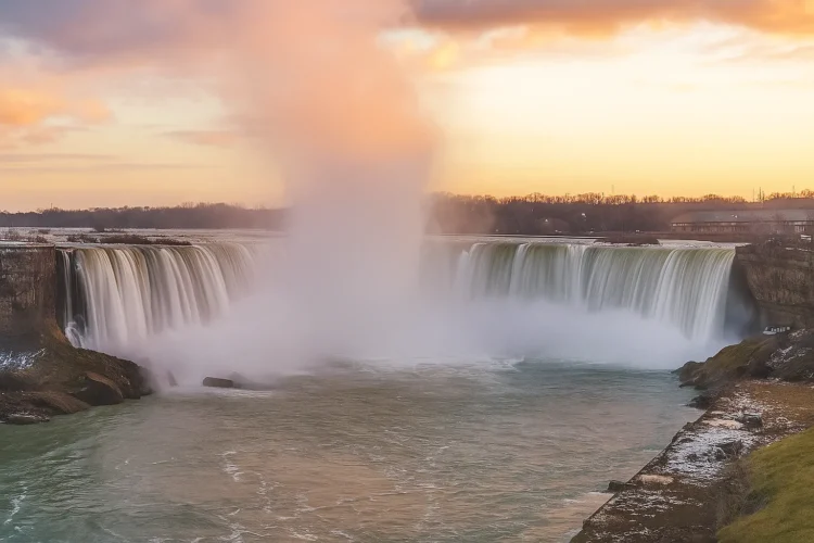Niagara Falls USA Canada border powerful waterfall