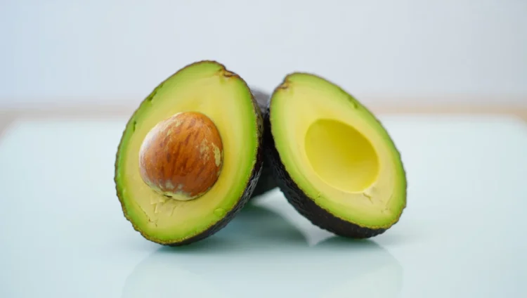 fibrous strands and veins inside an avocado