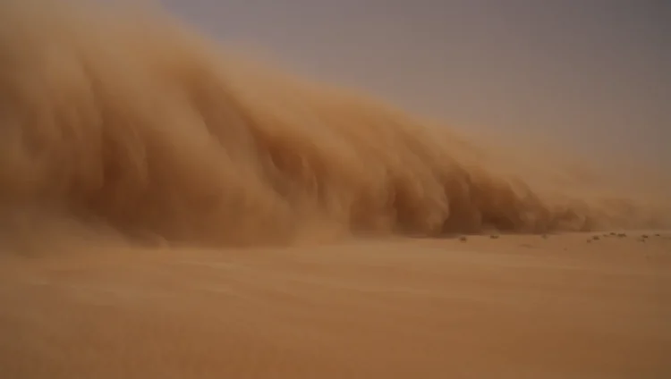 Intensifying sandstorm climate change impact