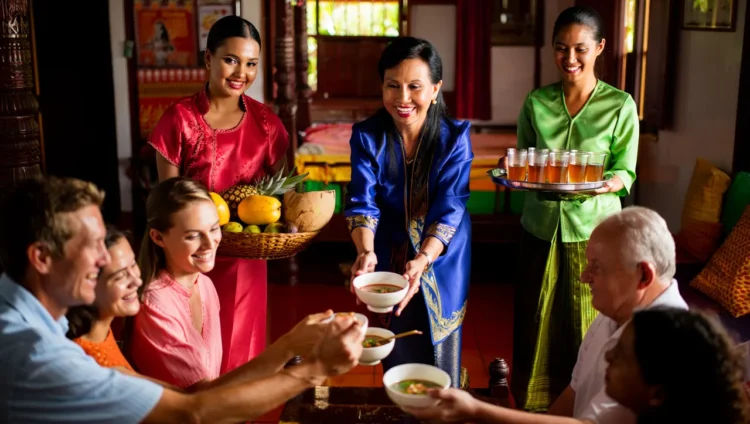 Multi-generational Thai family showing importance of family values in Thai society