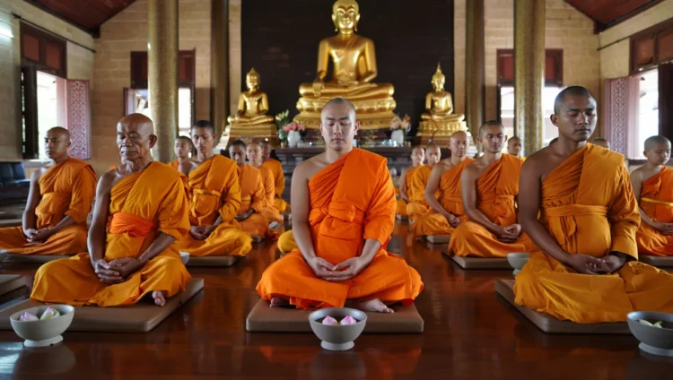 Buddhist monks in Thailand representing spiritual values and religious traditions