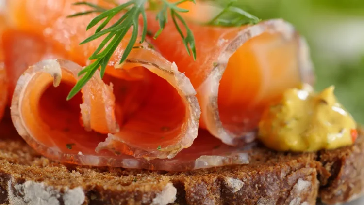 Homemade Gravlax Cured Salmon Appetizer