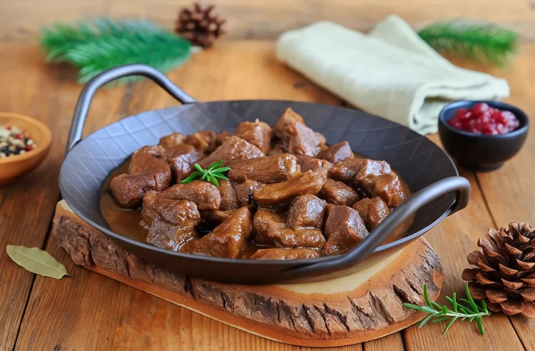 Traditional Norwegian meat dishes with reindeer and lamb