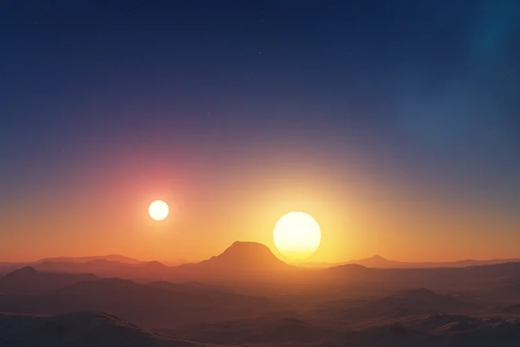 Anthelion atmospheric phenomenon showing two suns in opposite sky positions