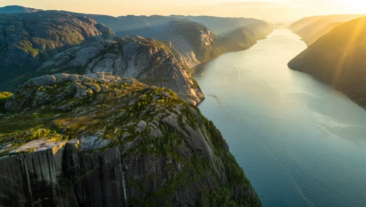Lysefjord Norway fjord cliffs serene water nature relaxation