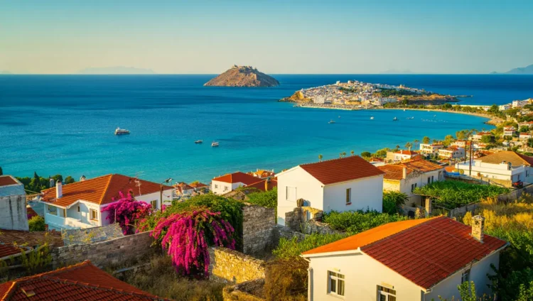 Scenic view of the Mediterranean Sea in Kas, Antalya, Turkey