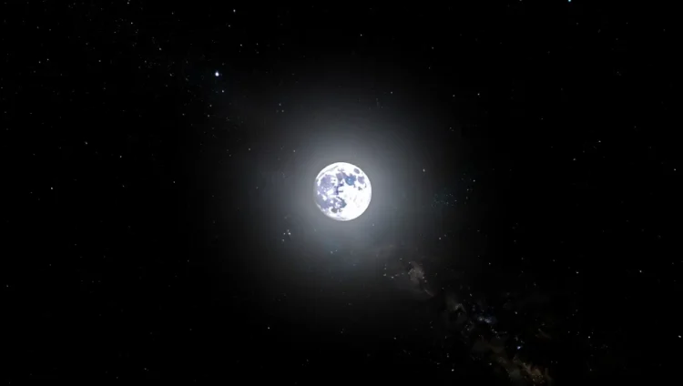 Moon illuminating a calm ocean surface vital for early life evolution
